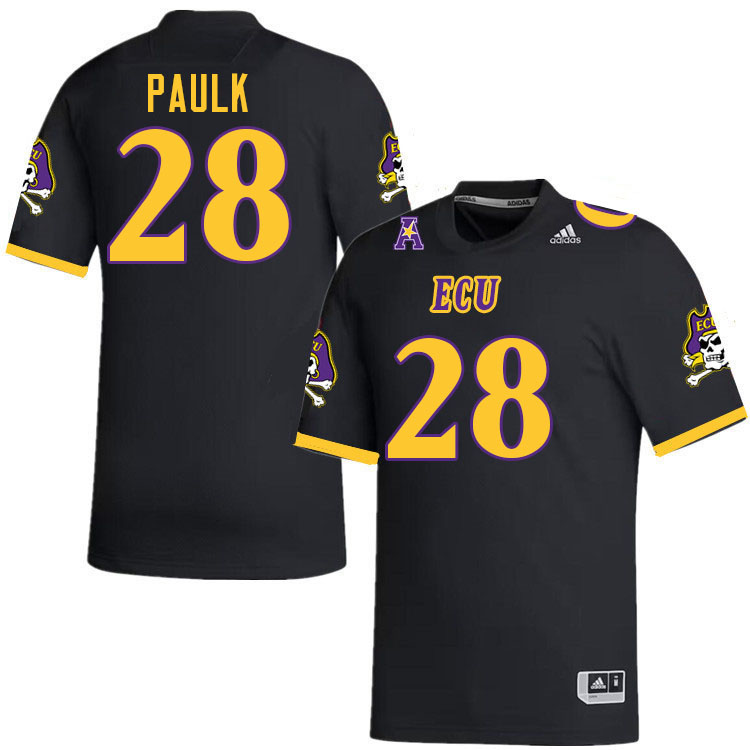 #28 Ladarian Paulk East Carolina Pirates College Football Jersey Stitched-Black